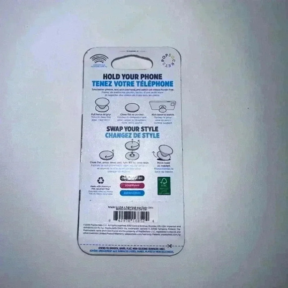 NEW! PopSockets Phone Grip, Rainbow - Tie Dye Design for Phone / One Size - Picture 6 of 7